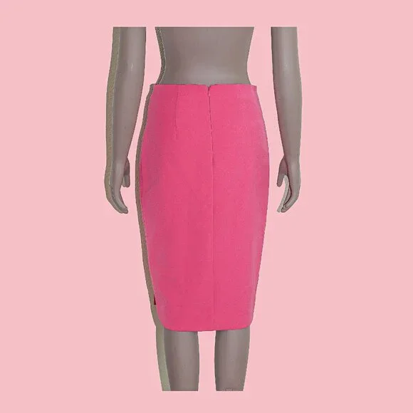 Ann Taylor Pink Pencil Skirt High-Waisted Slim Fit Skirt Womens Chic Office Wear - Picture 2 of 3